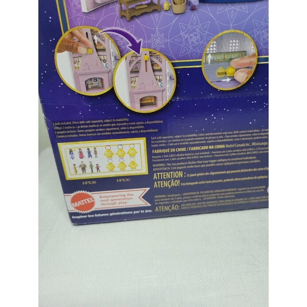 Disney Wish Rosas Castle Playset, Dollhouse with 2 Posable Mini Dolls & Star